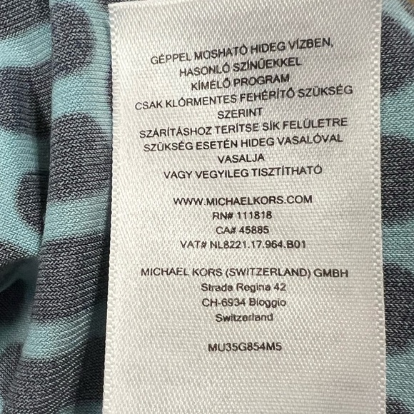 Michael Michael Kors Blue & Black Cold Shoulder With Chain Accent Pullover Top L - Picture 15 of 15